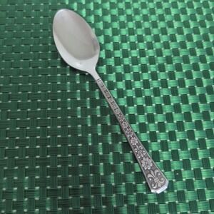 1 Interpur Florenz Teaspoon Stainless Flowers Fleur De Lis Vintage Korea 8 Petal